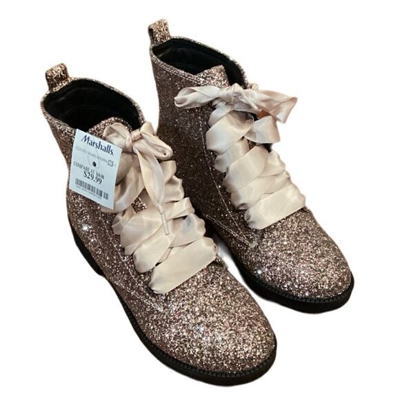 NWT Dirty Laundry Women's Glitter Combat Boots Sz 7.5 - Picture 5 of 11